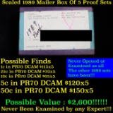 Original sealed box 5- 1989 United States Mint Proof Sets