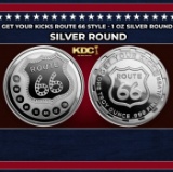 Get Your Kicks Route 66 Style - 1 oz Silver Round Round