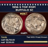 1936-s Buffalo Nickel TOP POP! 5c ms67+ SEGS