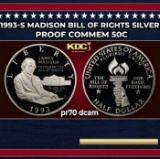 1993-s Madison Proof Modern Commem Half Dollar Bill Of Rights Silver 50c pr70 dcam SEGS