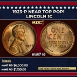 1923-p Lincoln Cent Near Top Pop! 1c ms67 rd SEGS