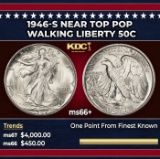 1946-s Walking Liberty Half Dollar Near Top Pop 50c ms66+ SEGS