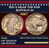 1931-s Buffalo Nickel Near Top Pop 5c ms67 SEGS
