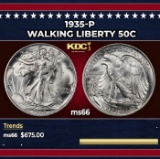 1935-p Walking Liberty Half Dollar 50c Grades ms66