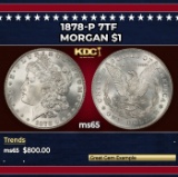 1878-p 7tf Morgan Dollar $1 Grades ms65