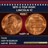 1971-s Lincoln Cent TOP POP! 1c ms67+ rd SEGS