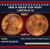 1918-p Lincoln Cent Near Top Pop! 1c ms67 rd SEGS