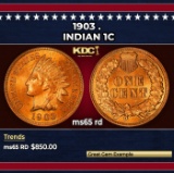 1903 Indian Cent . 1c Grades ms65 rd
