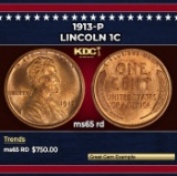 1913-p Lincoln Cent 1c Grades ms65 rd