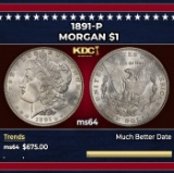 1891-p Morgan Dollar $1 Grades ms64