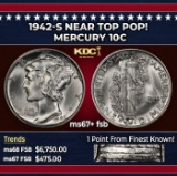 1942-s Mercury Dime Near Top Pop! 10c ms67+ fsb SEGS