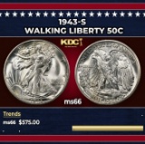 1943-s Walking Liberty Half Dollar 50c Grades ms66