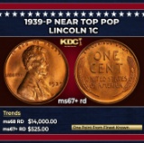 1939-p Lincoln Cent Near Top Pop 1c ms67+ rd SEGS