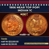 1906 Indian Cent Near Top Pop! 1c ms66+ rd SEGS