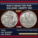 1946-s Walking Liberty Half Dollar Near Top Pop 50c ms66+ SEGS