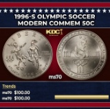 1996-s Olympic Soccer Modern Commem Half Dollar 50c ms70 SEGS