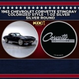 1963 Chevrolet Corvette Stingray Colorized Style - 1 oz Silver Round Round