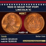 1920-d Lincoln Cent Near Top Pop! 1c ms65+ rd SEGS