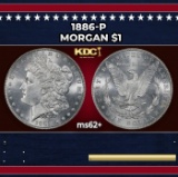 1886-p Morgan Dollar $1 Grades ms62+