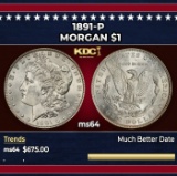 1891-p Morgan Dollar $1 Grades ms64