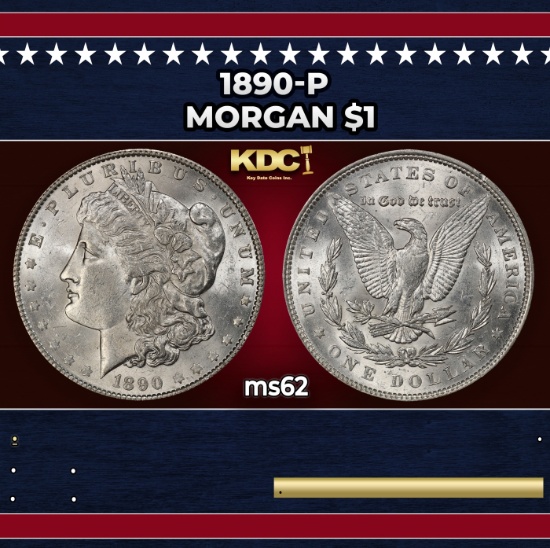 1890-p Morgan Dollar $1 Grades ms62