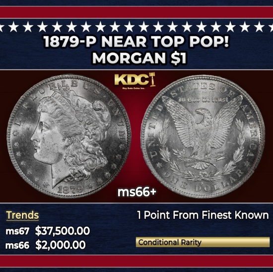 1879-p Morgan Dollar Near Top Pop! $1 ms66+ SEGS
