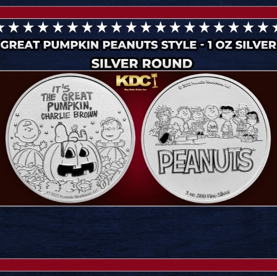 Great Pumpkin Peanuts Style - 1 oz Silver Round Round