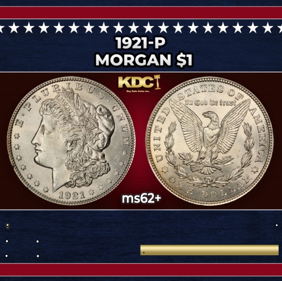 1921-p Morgan Dollar $1 Grades ms62+