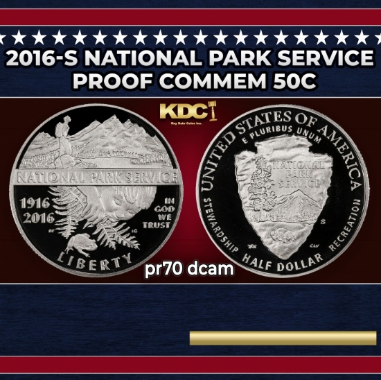 2016-S National Park Service Proof Modern Commem Half Dollar 50c pr70 dcam SEGS