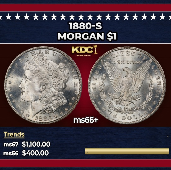 1880-s Morgan Dollar $1 ms66+ SEGS