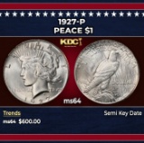 1927-p Peace Dollar $1 Grades ms64