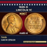 1929-d Lincoln Cent 1c ms65 rd SEGS