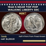 1946-s Walking Liberty Half Dollar Near Top Pop 50c ms67 SEGS