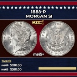 1888-p Morgan Dollar $1 Grades ms65+