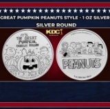 Great Pumpkin Peanuts Style - 1 oz Silver Round Round