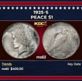 1925-s Peace Dollar $1 Grades ms63