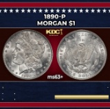 1890-p Morgan Dollar $1 Grades ms63+