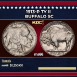1913-p Ty II Buffalo Nickel 5c ms66 SEGS