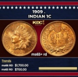 1909 Indian Cent . 1c ms65+ rd SEGS