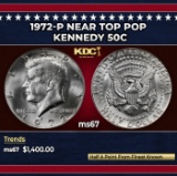 1972-p Kennedy Half Dollar Near Top Pop 50c ms67 SEGS