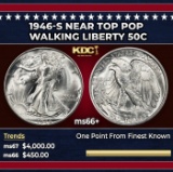 1946-s Walking Liberty Half Dollar Near Top Pop 50c ms66+ SEGS