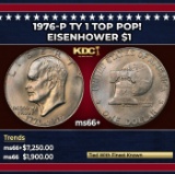 1976-p Ty 1 Eisenhower Dollar TOP POP! $1 ms66+ SEGS