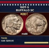 1937-s Buffalo Nickel 5c Grades ms66
