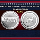 United States Navy Style - 1 oz Silver Round Round