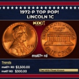1972-p Lincoln Cent TOP POP! 1c ms67+ rd SEGS