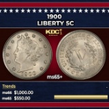 1900 Liberty Nickel 5c ms65+ SEGS