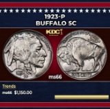 1923-p Buffalo Nickel 5c ms66 SEGS