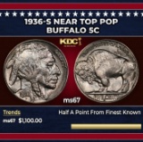 1936-s Buffalo Nickel Near Top Pop 5c ms67 SEGS