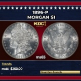 1896-p Morgan Dollar $1 Grades ms65