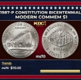 1987-p Constitution Bicentennial Modern Commem Dollar $1 ms70 SEGS